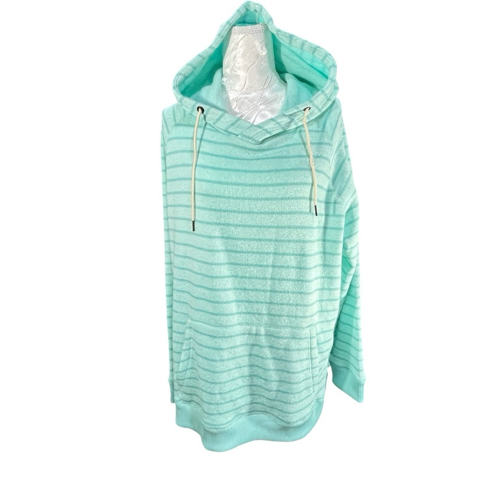 TOG 24 Sz 18 Lockwood Blue Striped Hoodie Drawstring Kangaroo Pocket Coastal